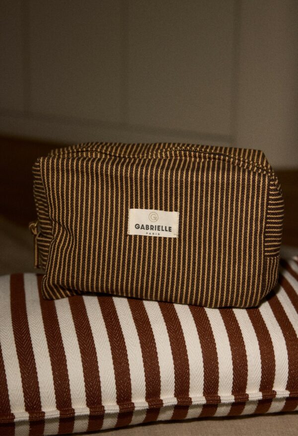 TROUSSE DE TOILETTE RAYURES CAFE