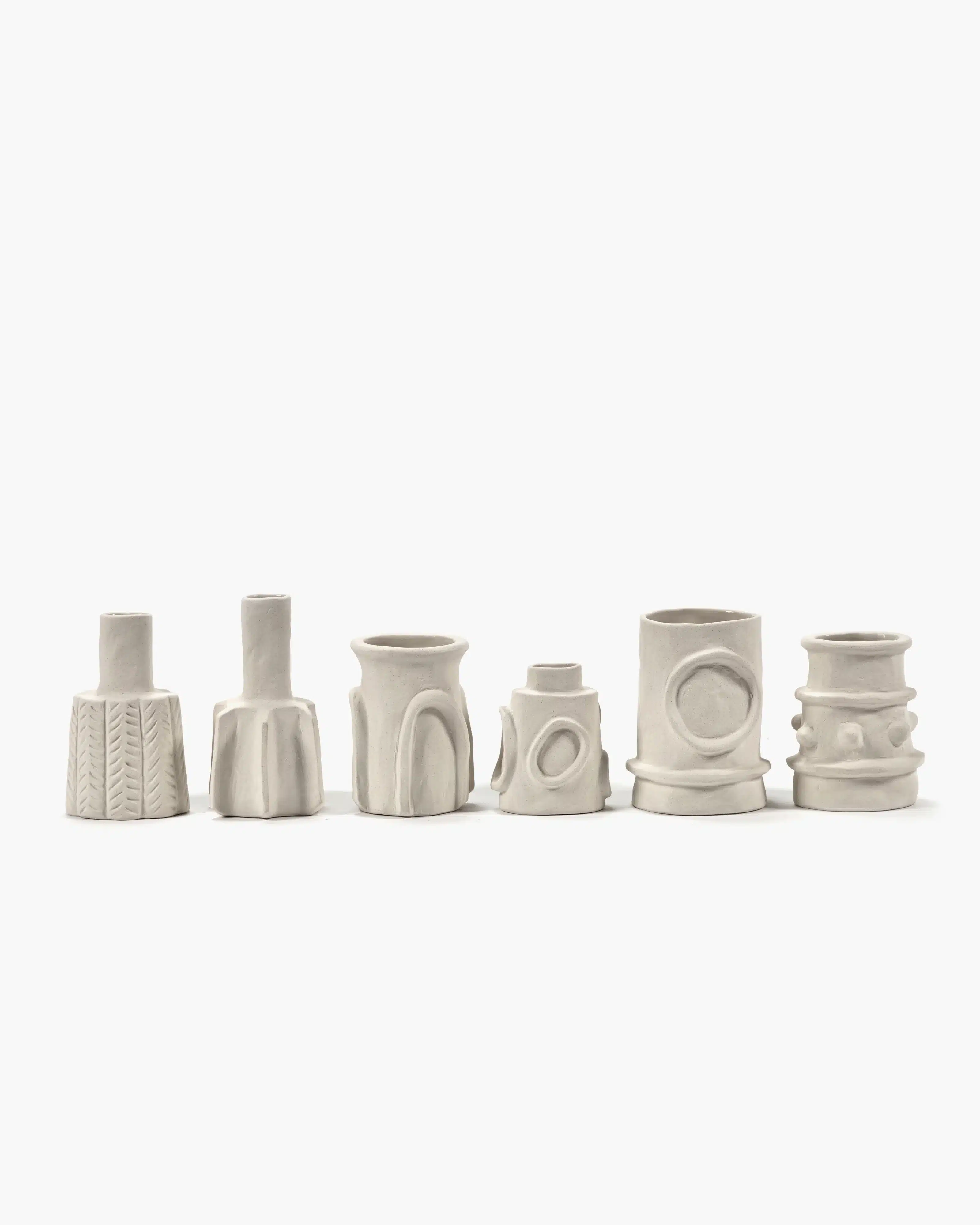 Vases bas beige Molly Serax lot de 6 – Image 2